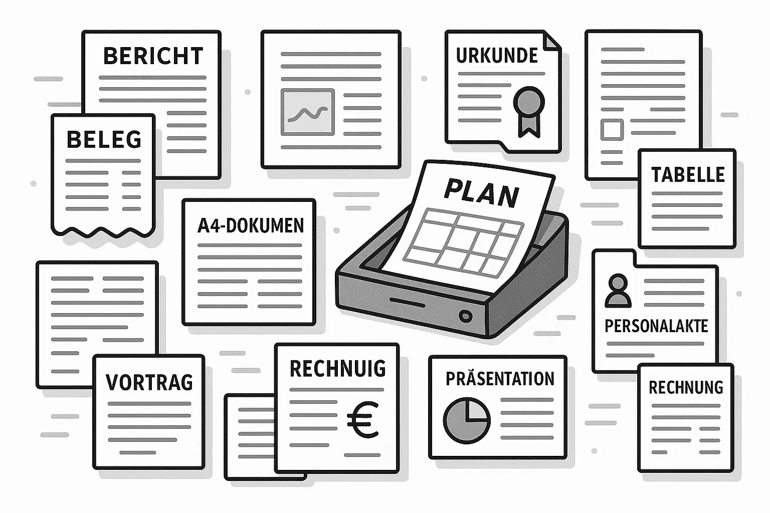 Von der Visitenkarte bis zum Bauplan